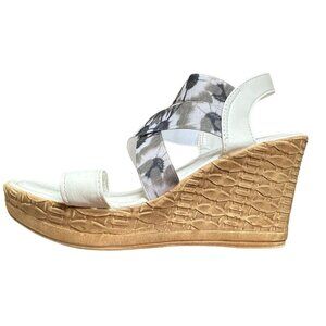 Tuscany Italian Floral Wedge Sandals Womens 6 Cottagecore Bloomcore Summer Party